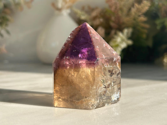 AAA Quality Dream Coat Ametrine Tower | Amethyst from Brazil | Amethyst Citrine Tower | Crystal Gift | Home Decor | Natural Healing Crystal-Crystal Towers-citrine, amethyst