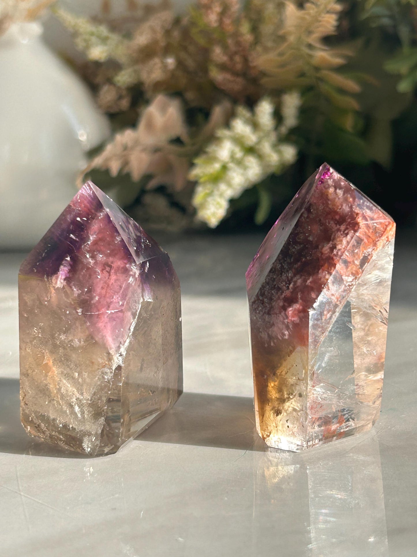 AAA Quality Dream Coat Ametrine Tower | Amethyst from Brazil | Amethyst Citrine Tower | Crystal Gift | Home Decor | Natural Healing Crystal-Crystal Towers-citrine, amethyst