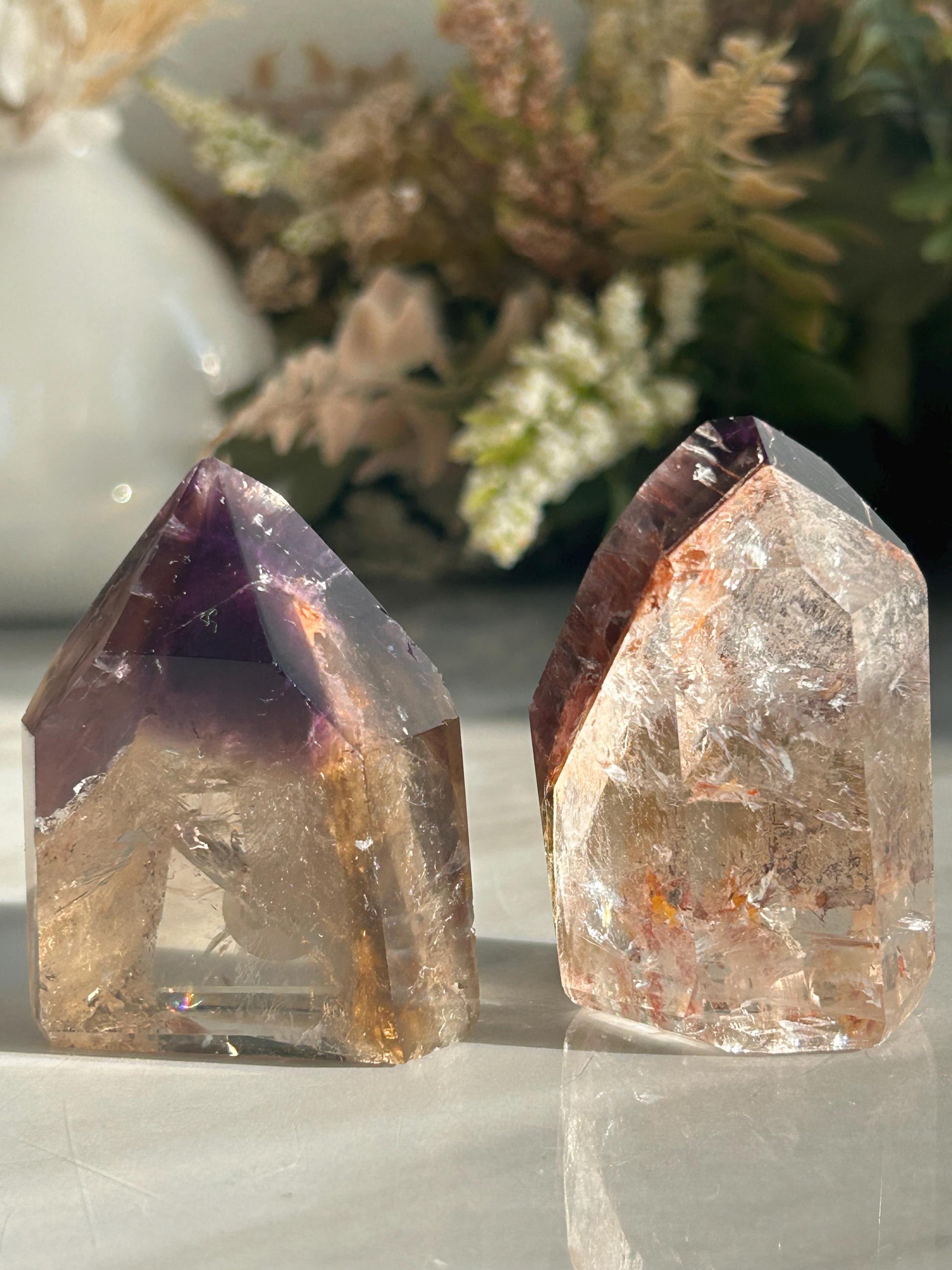 AAA Quality Dream Coat Ametrine Tower | Amethyst from Brazil | Amethyst Citrine Tower | Crystal Gift | Home Decor | Natural Healing Crystal-Crystal Towers-citrine, amethyst