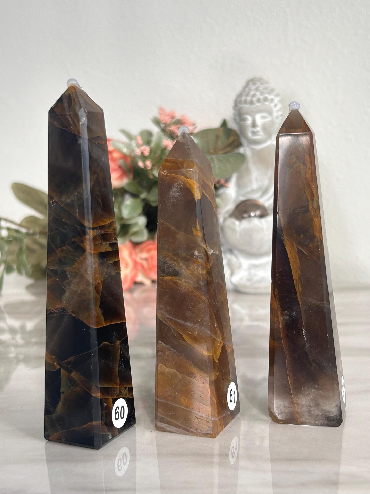 High Grade Dark Smokey Golden Healer Quartz Tower From Brazil | Golden Hematoid Quartz Point | Solar Plexus Chakra | Natural Healing Crystal