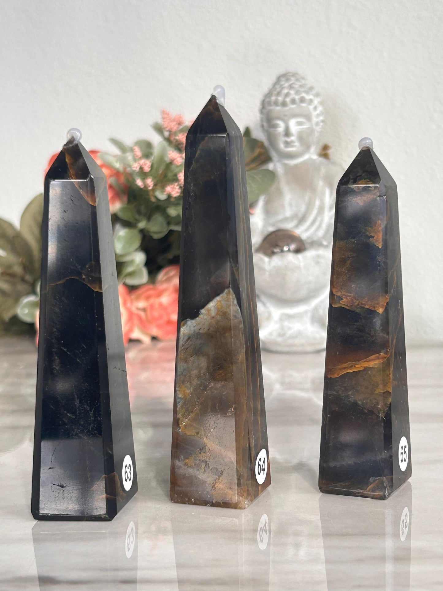 High Grade Dark Smokey Golden Healer Quartz Tower From Brazil | Golden Hematoid Quartz Point | Solar Plexus Chakra | Natural Healing Crystal