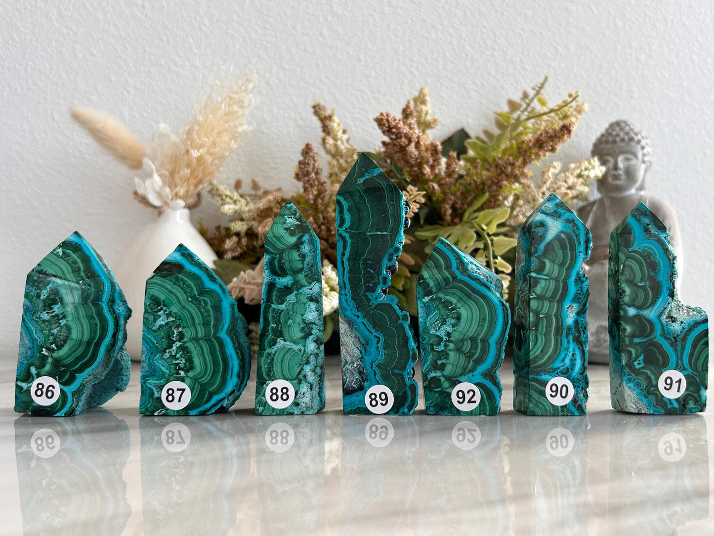 Chrysocolla Malachite Towers | Chrysocolla with Malachite Half Raw Half Polished | Chrysocolla Raw Edge Tower | Crystal Tower | Crystal Gift