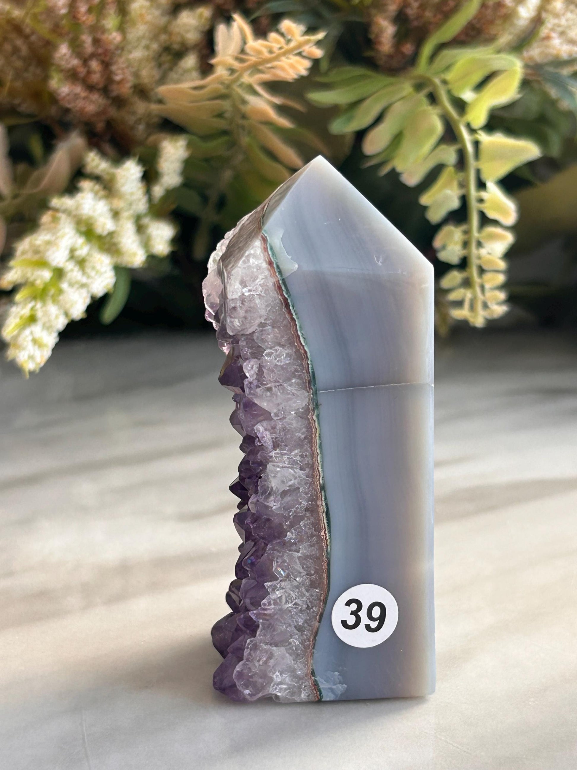 Amethyst Geode From Uruguay | Amethyst Cathedral | Amethyst Cluster Tower | Healing Crystal | Home Decor | Crystal Gift | Blue Agate-Cluster/Geode Towers-amethyst, quartz