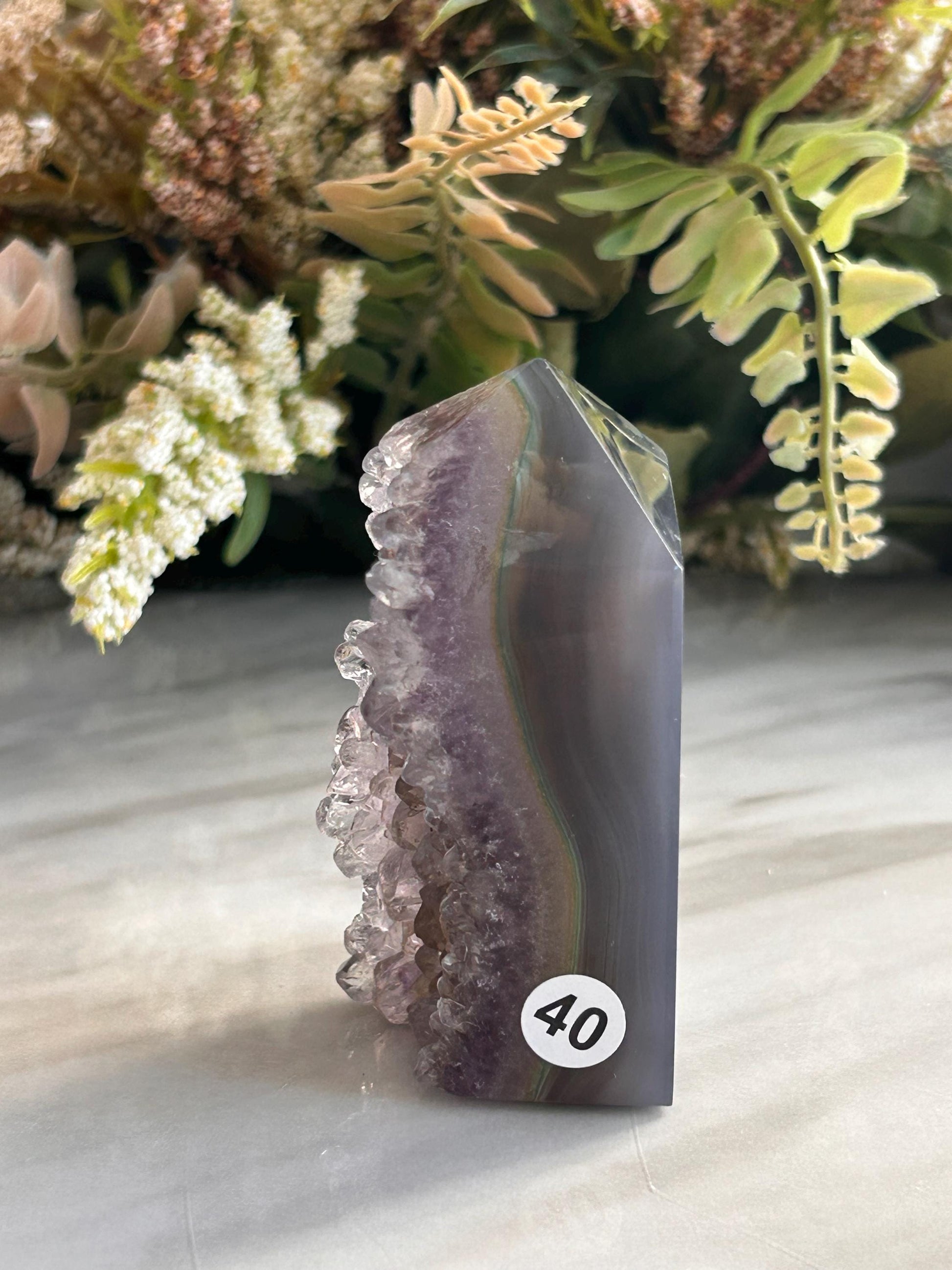 Amethyst Geode From Uruguay | Amethyst Cathedral | Amethyst Cluster Tower | Healing Crystal | Home Decor | Crystal Gift | Blue Agate-Cluster/Geode Towers-amethyst, quartz