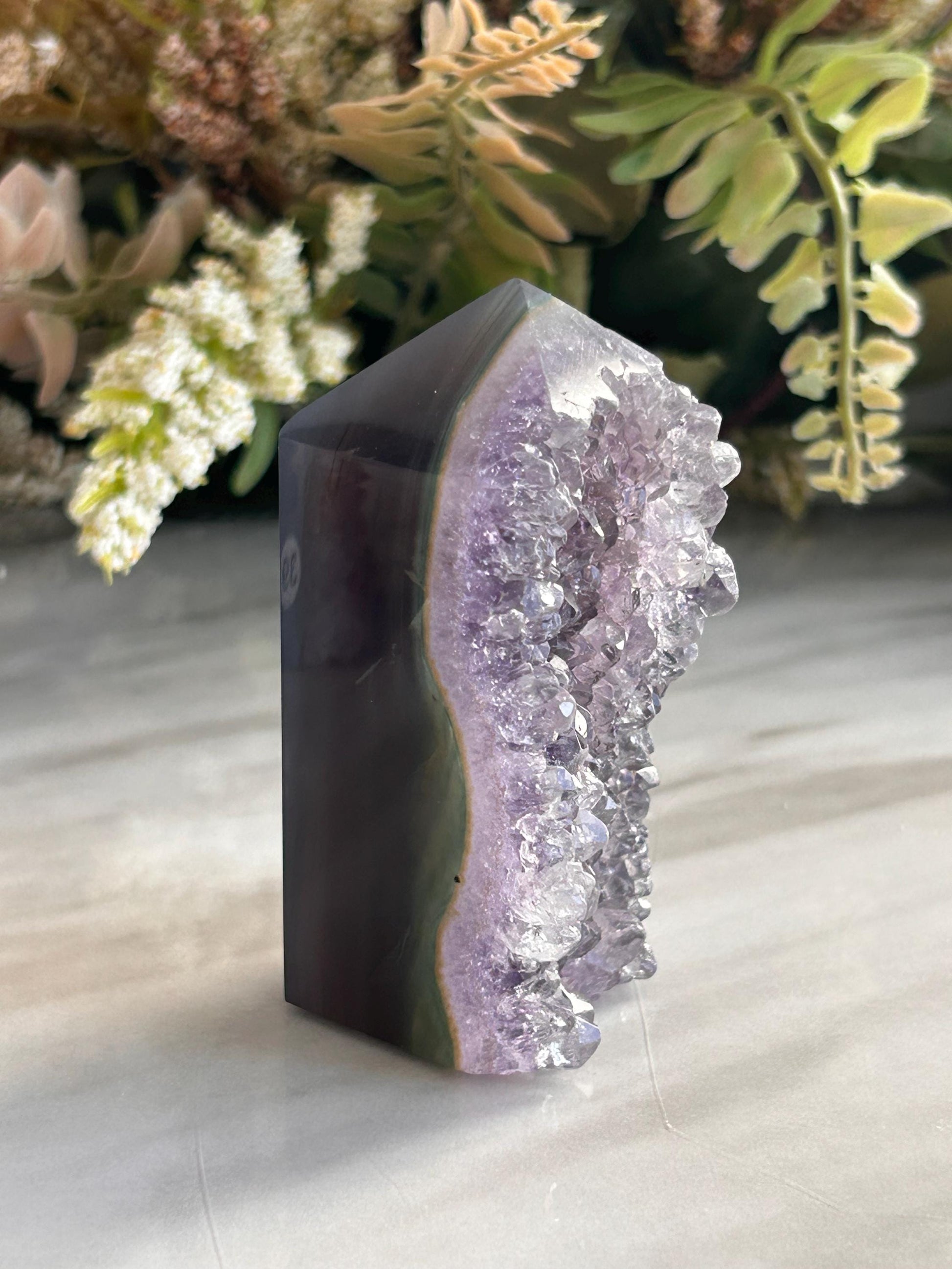 Amethyst Geode From Uruguay | Amethyst Cathedral | Amethyst Cluster Tower | Healing Crystal | Home Decor | Crystal Gift | Blue Agate-Cluster/Geode Towers-amethyst, quartz