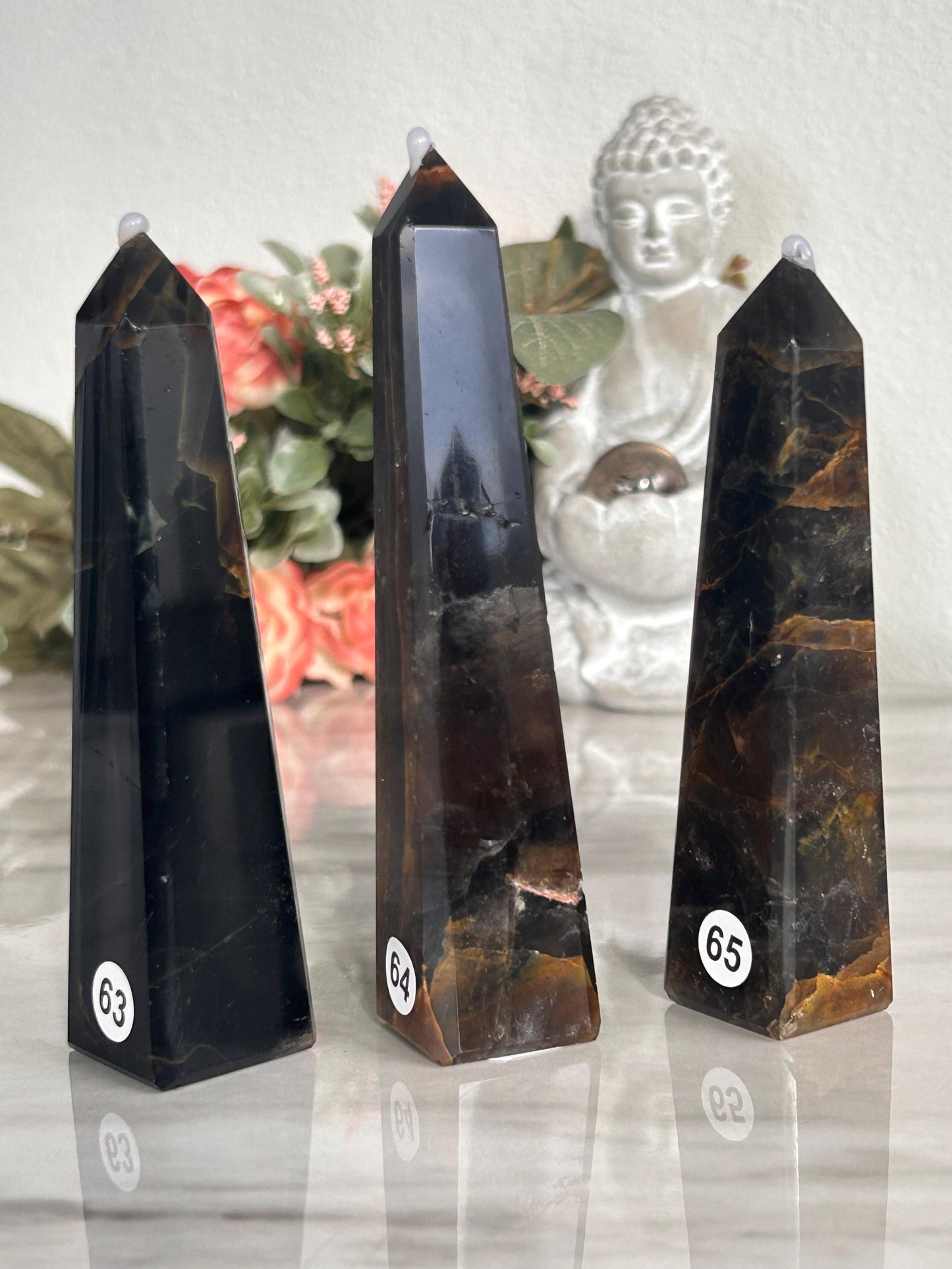 High Grade Dark Smokey Golden Healer Quartz Tower From Brazil | Golden Hematoid Quartz Point | Solar Plexus Chakra | Natural Healing Crystal