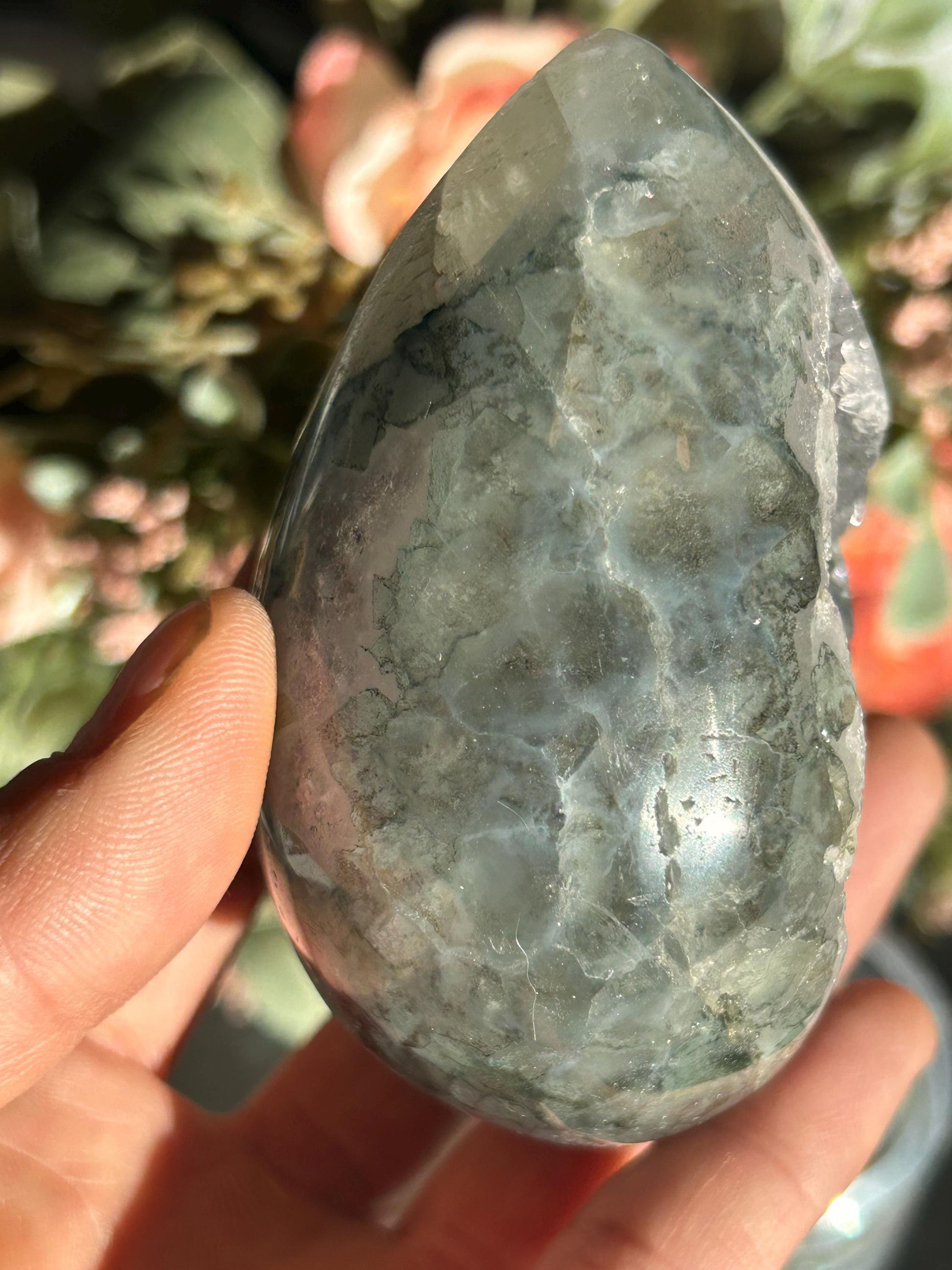 Uruguay Sugar Rainbow Amethyst Calcite Egg | Amethyst Egg | Uruguayan Amethyst | Rainbow Amethyst | Crystal Egg | Home Decor | Crystal Gift-Cluster/Geode Towers-rainbow amethyst, calcite