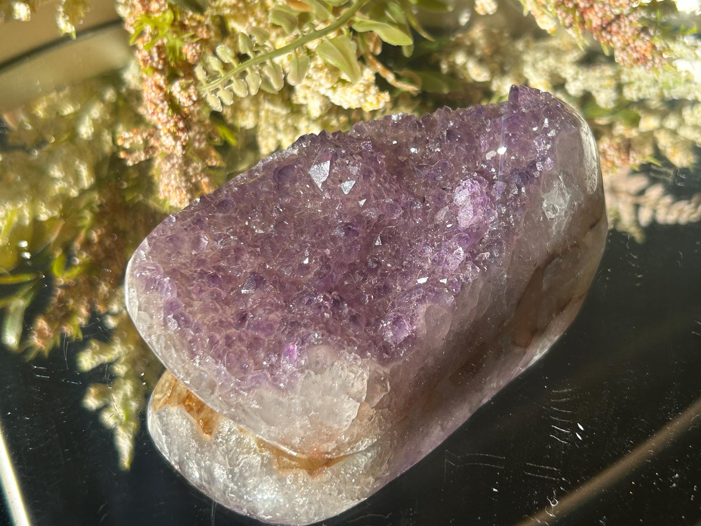 Uruguay Amethyst Specimen Geode | Mineral Specimens | Amethyst Formations | Uruguayan Amethyst | Healing Crystal | Home Decor | Crystal Gift-Raw Crystal Specimens-rainbow amethyst