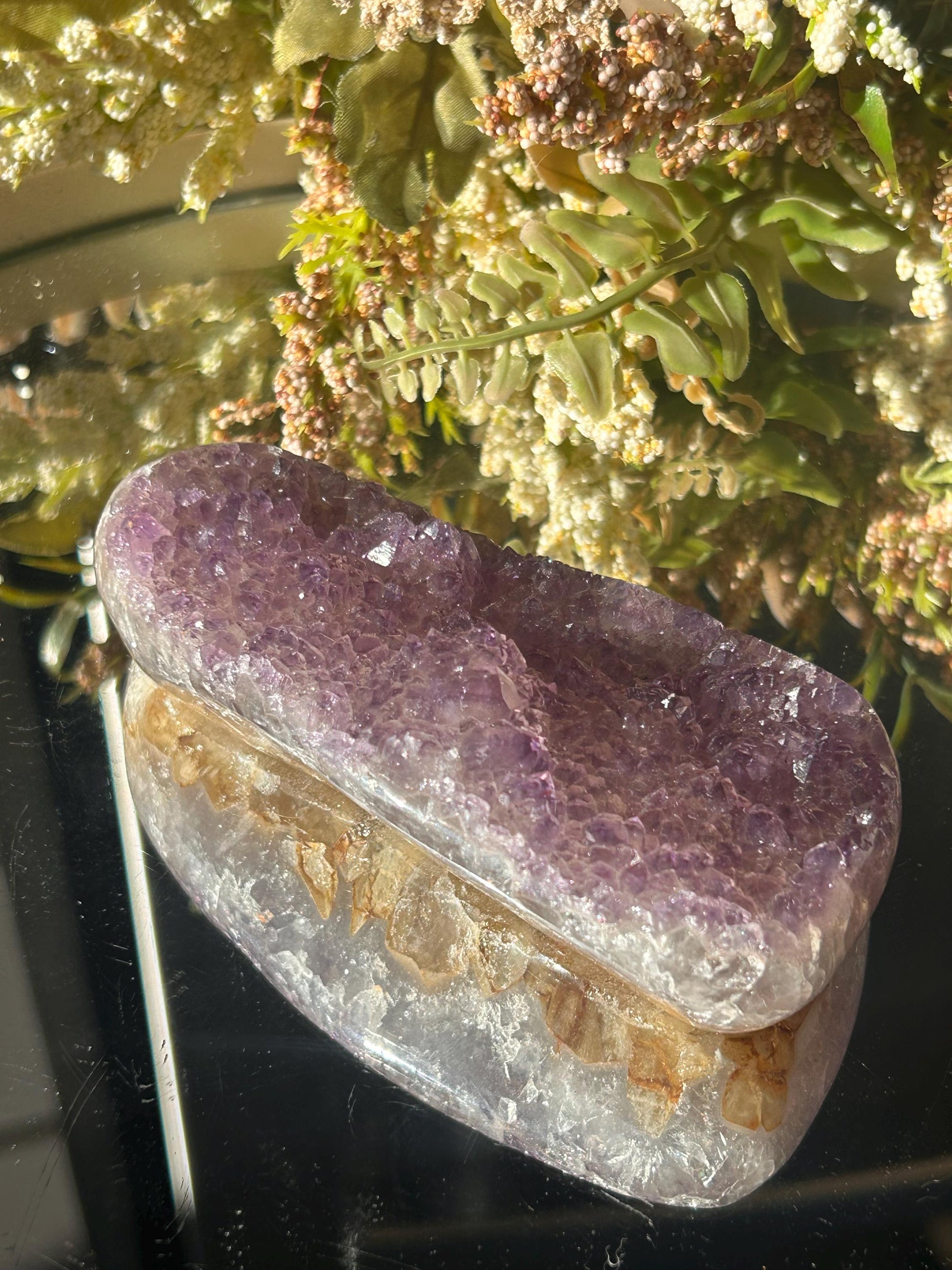 Uruguay Amethyst Specimen Geode | Mineral Specimens | Amethyst Formations | Uruguayan Amethyst | Healing Crystal | Home Decor | Crystal Gift-Raw Crystal Specimens-rainbow amethyst