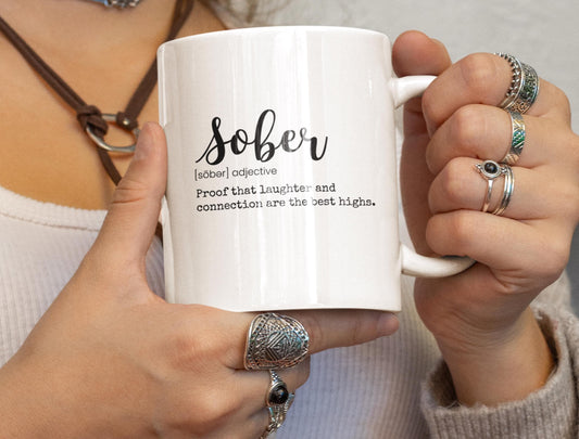 Sober Mug Sober Anniversary Gift, Funny Sober Support Gift For Soberversary Sponser NA, AA, 6 Months Sober, One Year Sober Coffee Mug