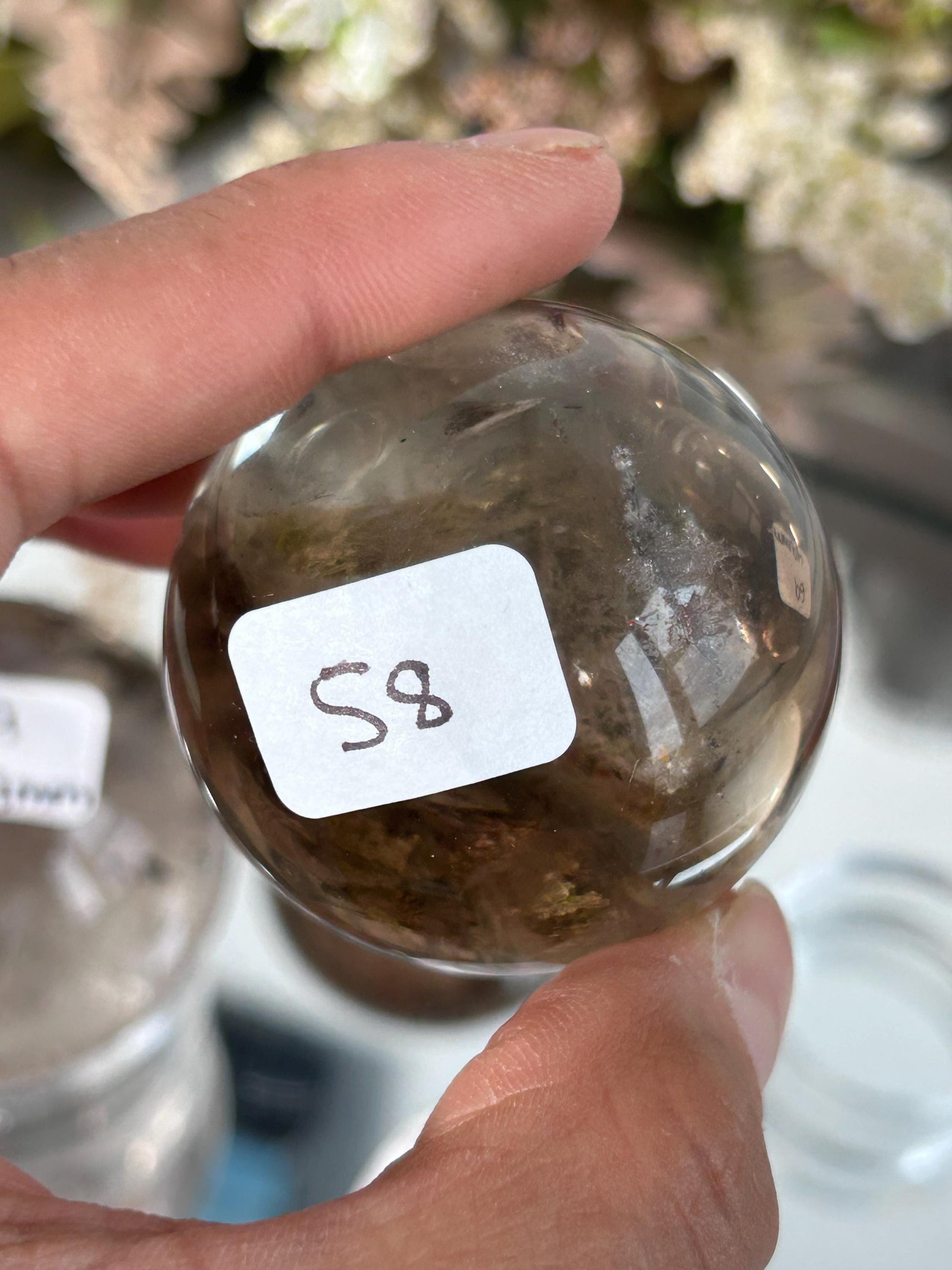 High Quality Clear Quartz & Smokey Sphere with Rainbows | Genuine Crystal | Clarity | Master Healer | Crystal Sphere | Crystal Gift-Crystal Spheres-Clear Quartz, smokey quartz