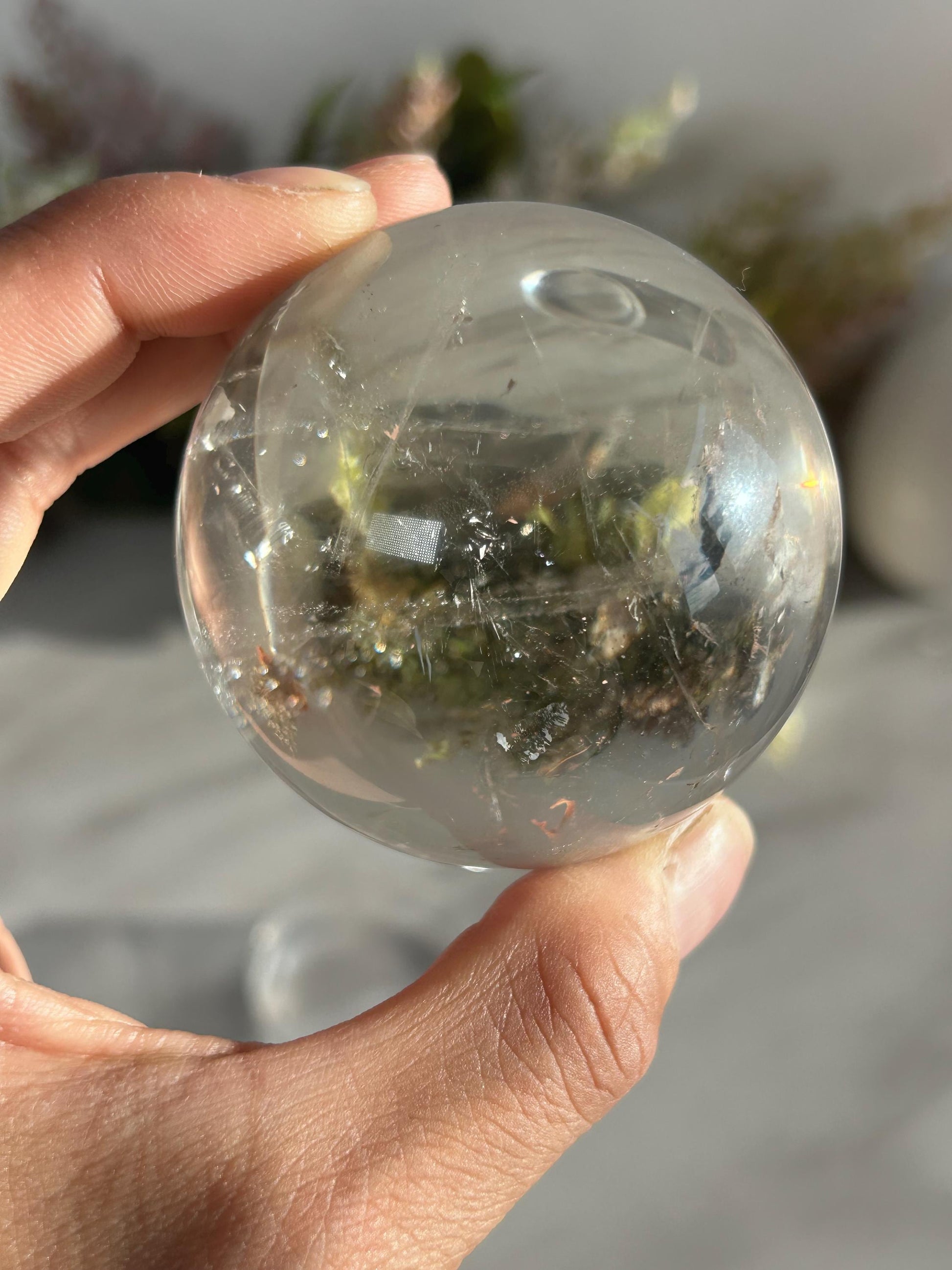 Rainbow Clear Quartz Sphere, Clear Quartz with Rainbows, Flashy Quartz, Crystal Sphere, Natural Healing Stone-Crystal Spheres-Clear quartz