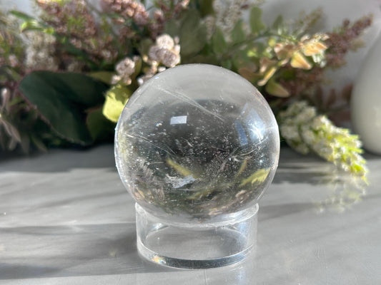 Rainbow Clear Quartz Sphere, Clear Quartz with Rainbows, Flashy Quartz, Crystal Sphere, Natural Healing Stone-Crystal Spheres-Clear quartz