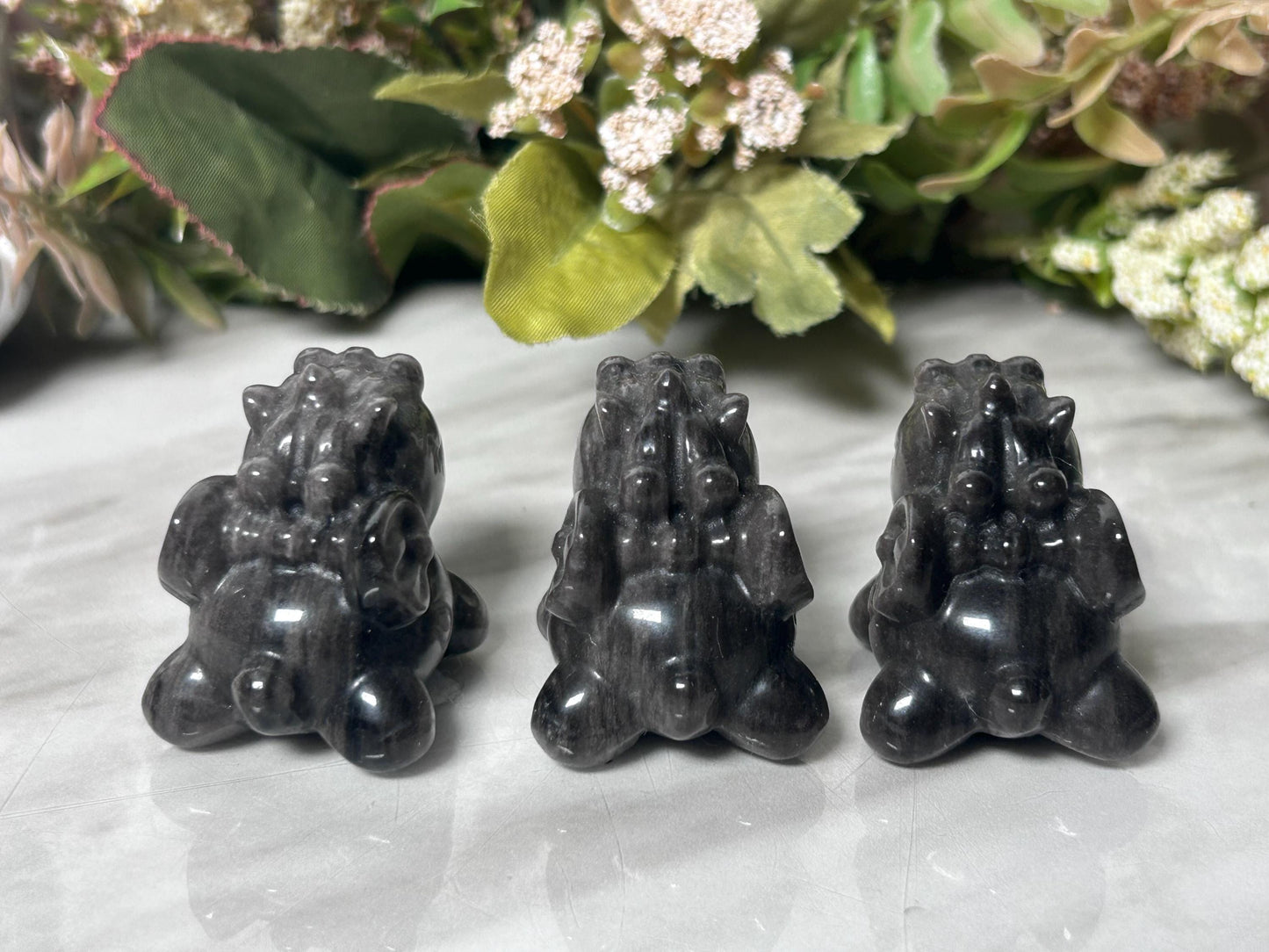 Silver Sheen Obsidian Pegasus | Baby Pegasus | Crystal Unicorn | Crystal Carving | Crystal Collectors | Crystal Lover | Crystal Gift-Crystal Carvings-silver sheen obsidian