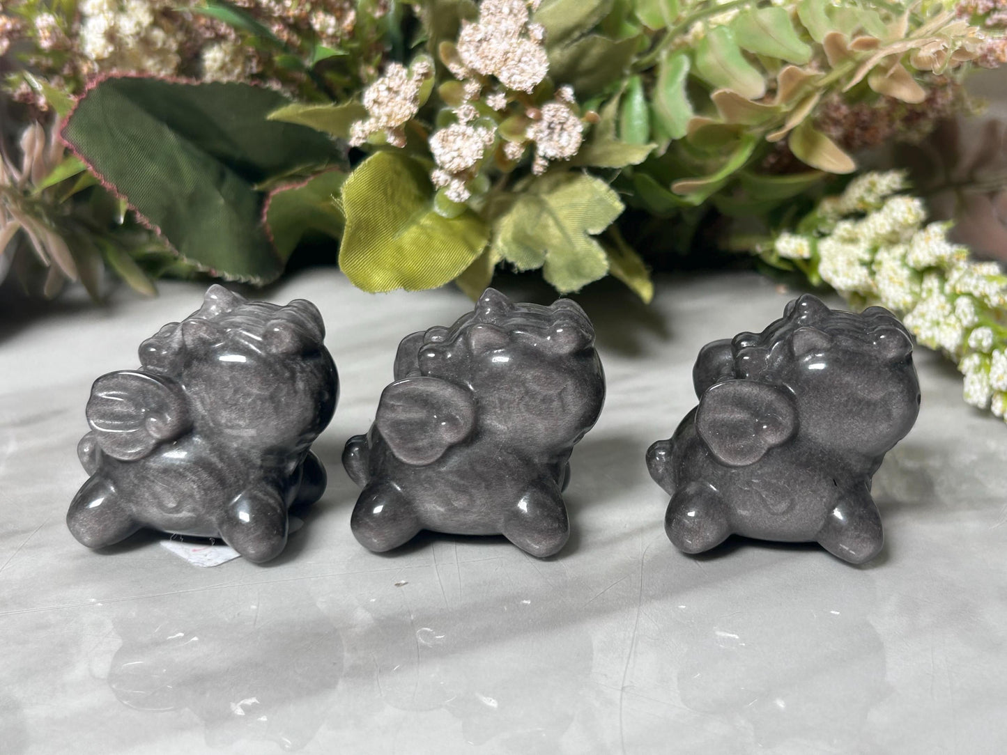 Silver Sheen Obsidian Pegasus | Baby Pegasus | Crystal Unicorn | Crystal Carving | Crystal Collectors | Crystal Lover | Crystal Gift-Crystal Carvings-silver sheen obsidian