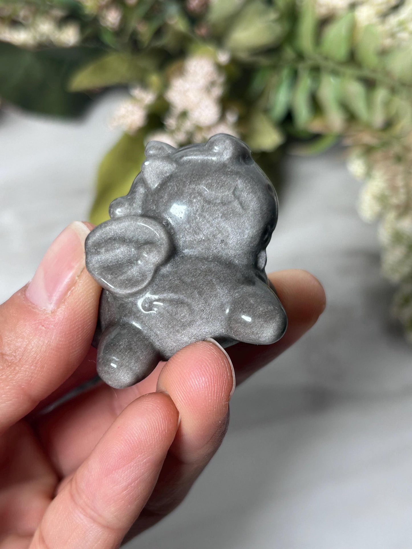Silver Sheen Obsidian Pegasus | Baby Pegasus | Crystal Unicorn | Crystal Carving | Crystal Collectors | Crystal Lover | Crystal Gift-Crystal Carvings-silver sheen obsidian