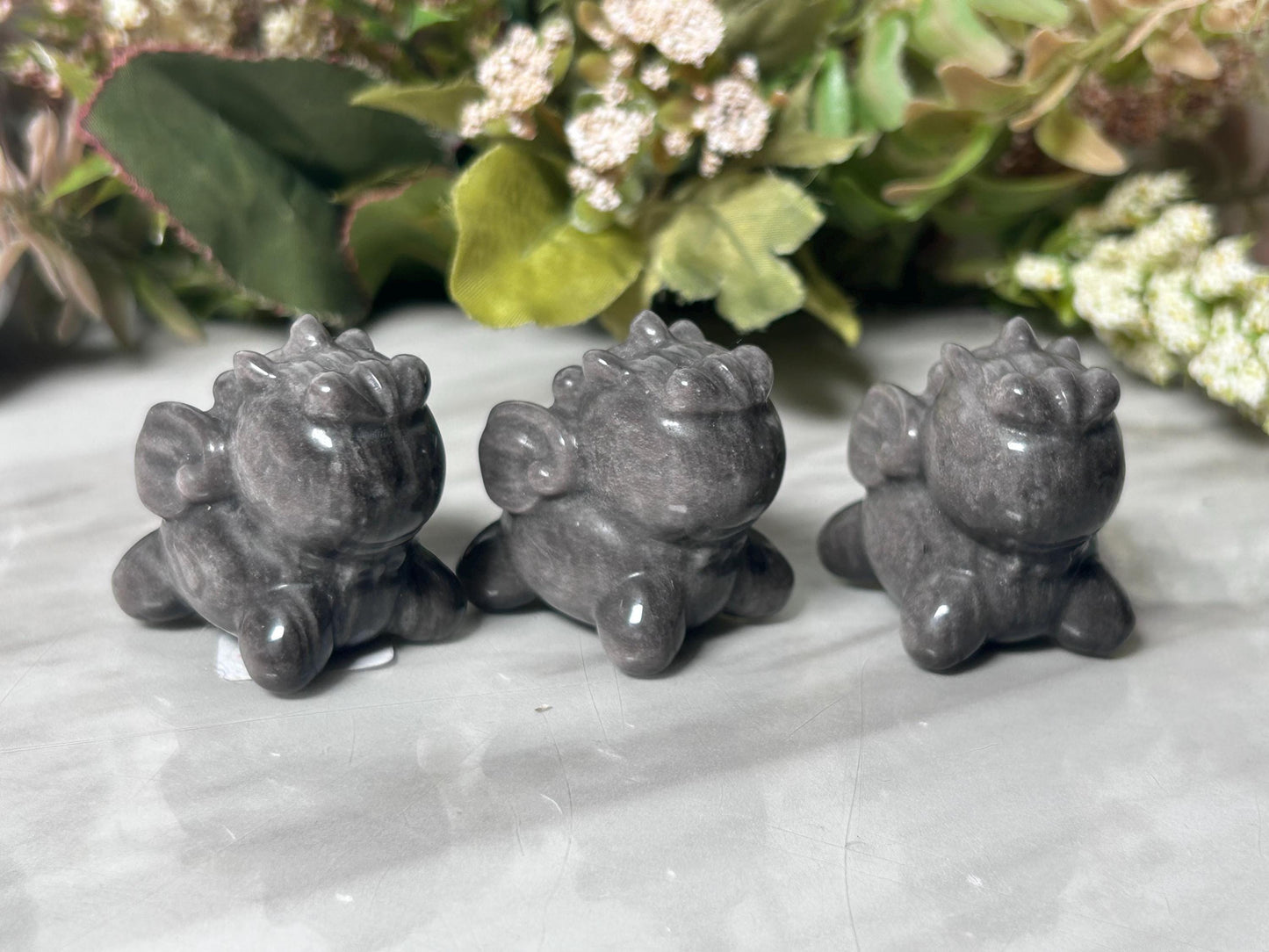 Silver Sheen Obsidian Pegasus | Baby Pegasus | Crystal Unicorn | Crystal Carving | Crystal Collectors | Crystal Lover | Crystal Gift-Crystal Carvings-silver sheen obsidian