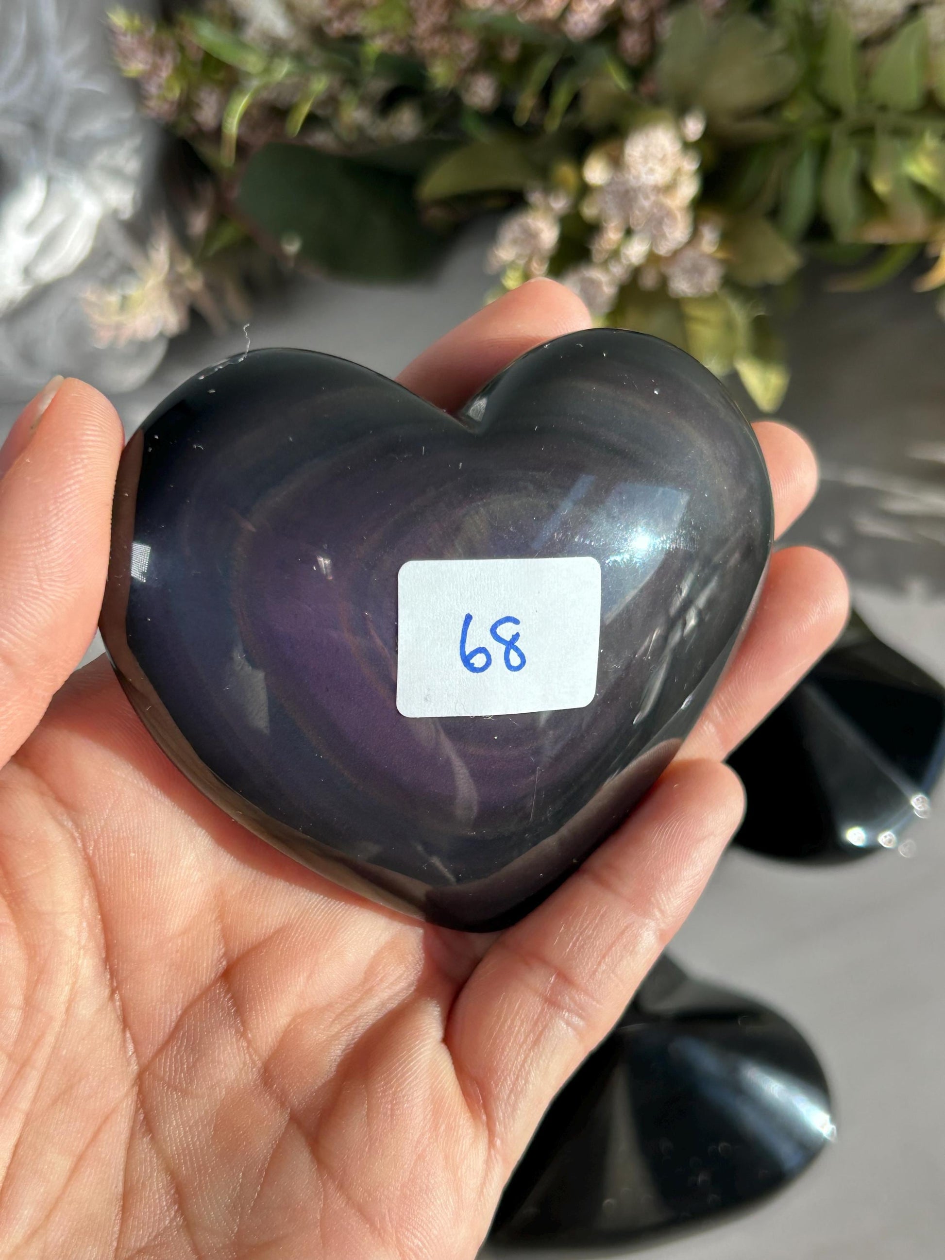 Rainbow Obsidian Heart | Rainbow Obsidian Star-Crystal Carvings-Rainbow Obsidian