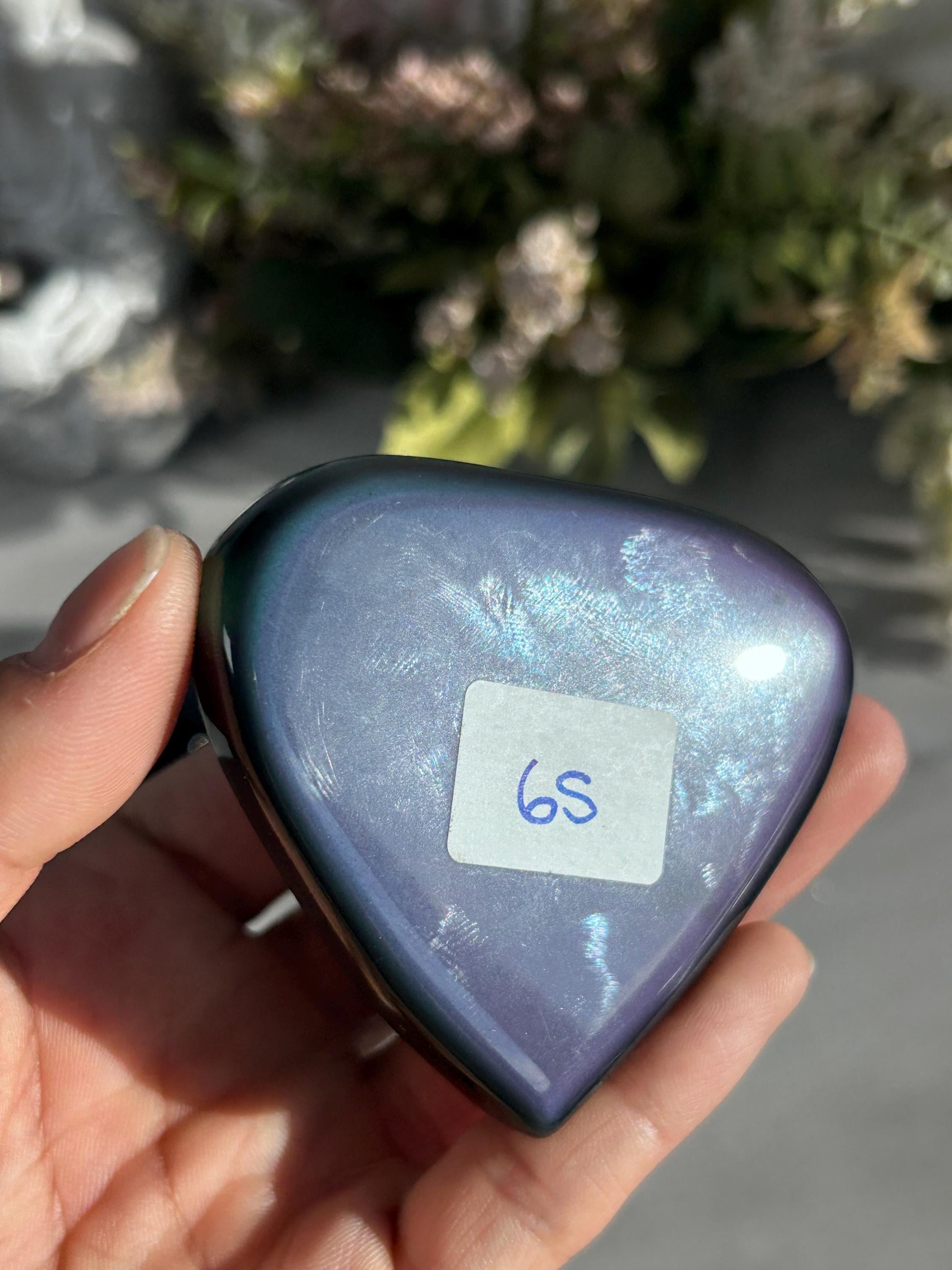 Rainbow Obsidian Heart | Rainbow Obsidian Star-Crystal Carvings-Rainbow Obsidian