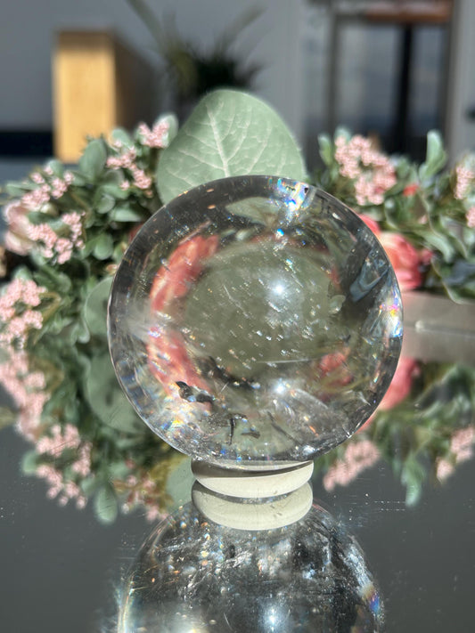 Natural Smokey Quartz Sphere with Rainbows from Brazil | Smokey Quartz Ball | Home Decor | Healing Crystals | Quartz with Rainbows-Crystal Spheres-Smokey Quartz