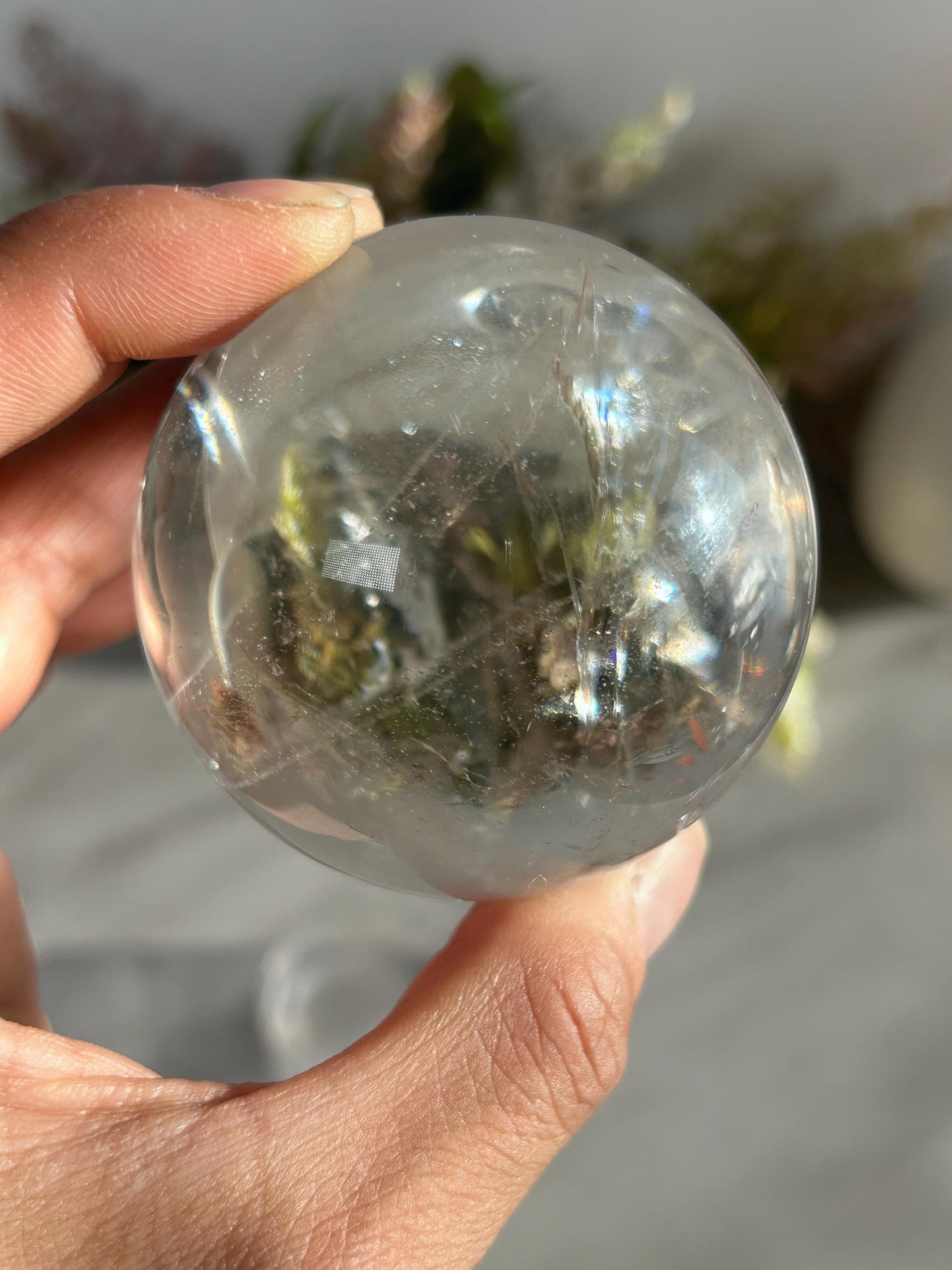 Rainbow Clear Quartz Sphere, Clear Quartz with Rainbows, Flashy Quartz, Crystal Sphere, Natural Healing Stone-Crystal Spheres-Clear quartz