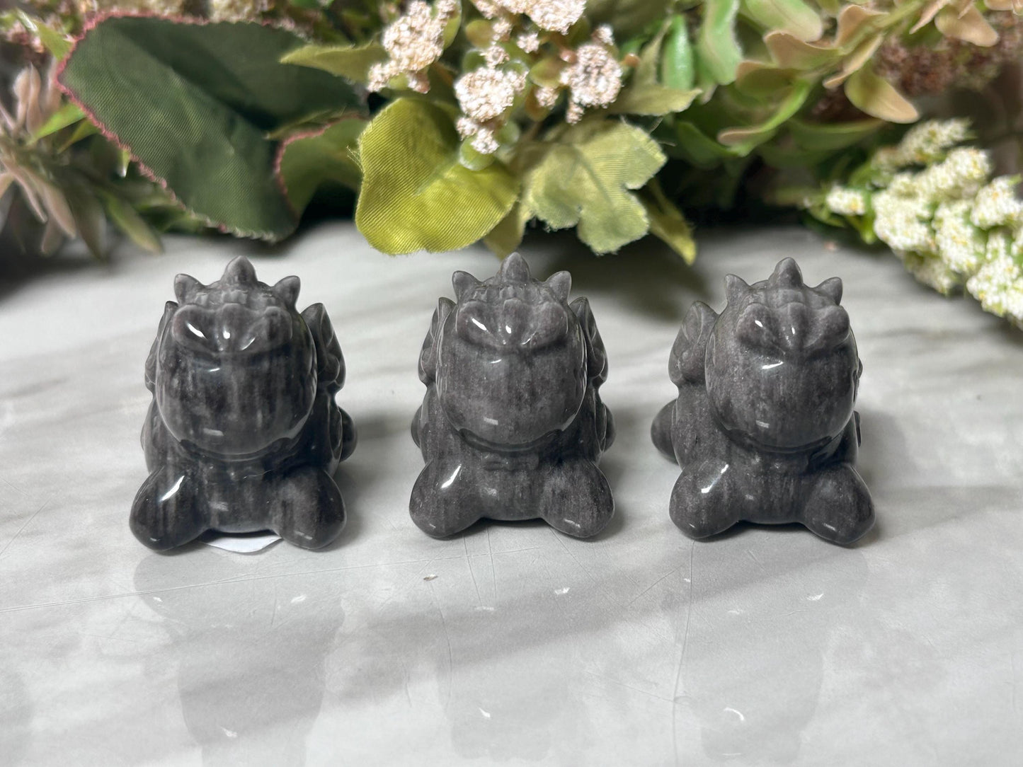 Silver Sheen Obsidian Pegasus | Baby Pegasus | Crystal Unicorn | Crystal Carving | Crystal Collectors | Crystal Lover | Crystal Gift-Crystal Carvings-silver sheen obsidian