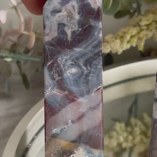 Purple Chalcedony Tower From Indonesia | Crystal Tower Obelisk | Crystal Lover Gifts | Home Decor