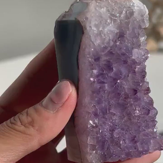 Amethyst Geode From Uruguay | Amethyst Cathedral  | Amethyst Cluster Tower | Healing Crystal | Home Decor | Crystal Gift | Blue Agate