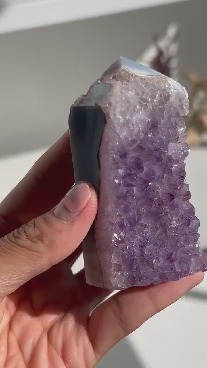 Amethyst Geode From Uruguay | Amethyst Cathedral  | Amethyst Cluster Tower | Healing Crystal | Home Decor | Crystal Gift | Blue Agate