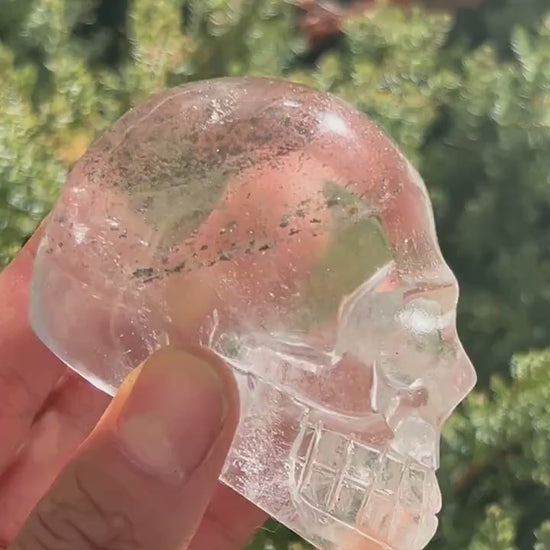 RARE Natural Garden Quartz Crystal Skull | Garden Quartz Skull | Colorful Lodalite Garden Quartz | Reiki | Home Decor | Healing Crystals