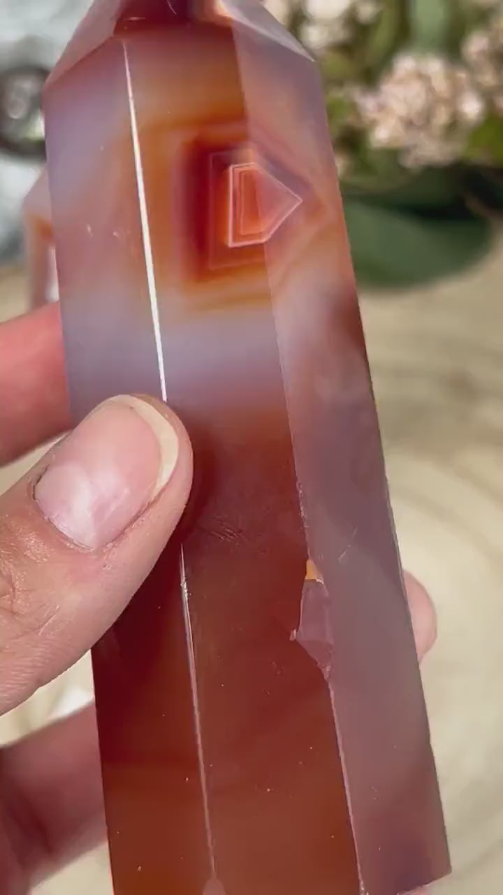 Natural Brazilian Carnelian Crystal Tower | Healing Crystal | Crystal Gifts
