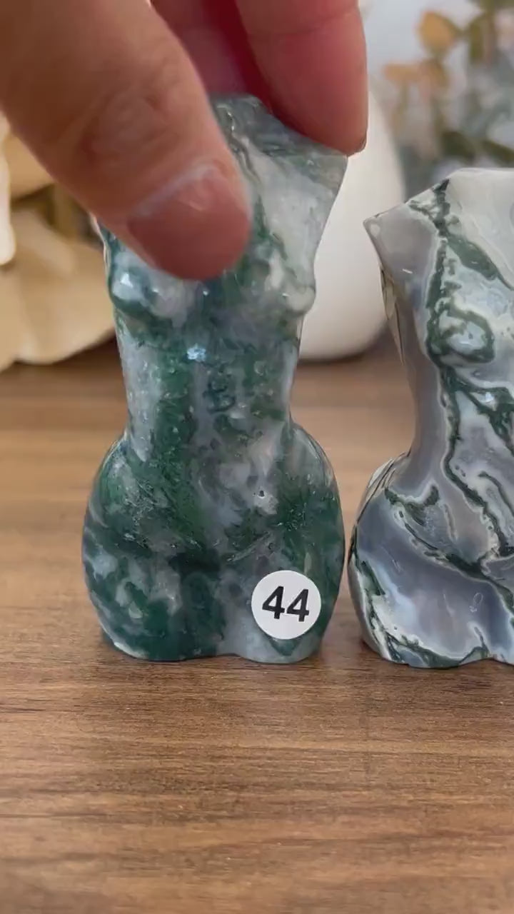 High Quality Moss Agate Goddess Carving | Druzy Moss Agate | Colorful Moss Agate Lady Body Carving | Crystal Gifts | Natural Healing Crystal