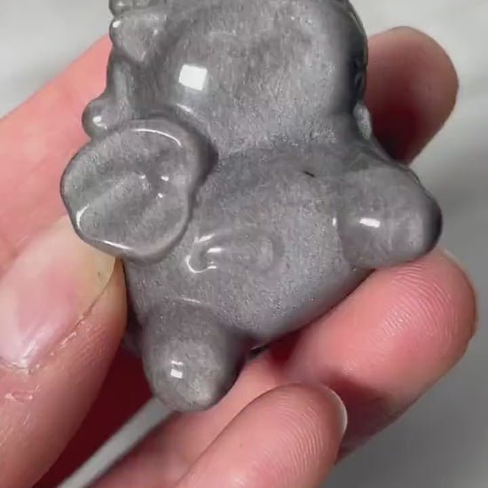 Silver Sheen Obsidian Pegasus | Baby Pegasus | Crystal Unicorn | Crystal Carving | Crystal Collectors | Crystal Lover | Crystal Gift