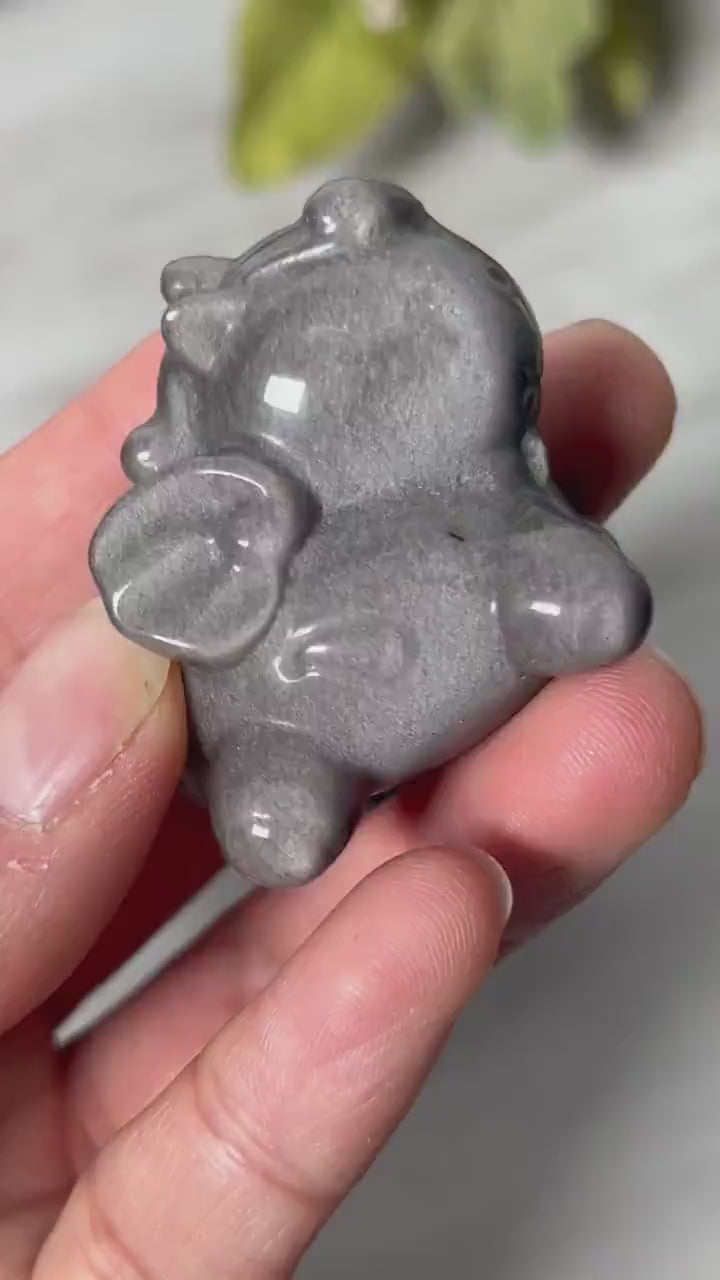 Silver Sheen Obsidian Pegasus | Baby Pegasus | Crystal Unicorn | Crystal Carving | Crystal Collectors | Crystal Lover | Crystal Gift