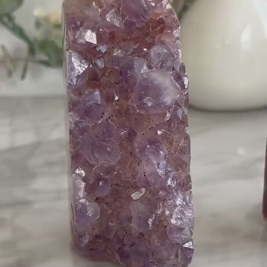 Colorful Amethyst & Quartz Geode From Uruguay With Banding | Amethyst Cluster | Amethyst Tower | Healing Crystal | Home Decor | Crystal Gift