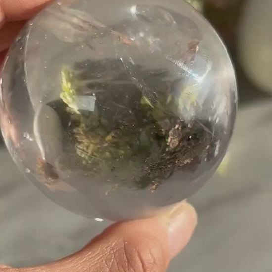 Rainbow Clear Quartz Sphere, Clear Quartz with Rainbows, Flashy Quartz, Crystal Sphere, Natural Healing Stone