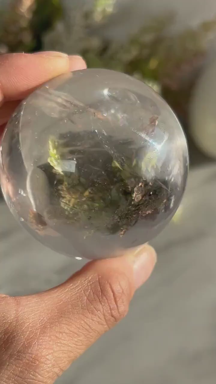 Rainbow Clear Quartz Sphere, Clear Quartz with Rainbows, Flashy Quartz, Crystal Sphere, Natural Healing Stone