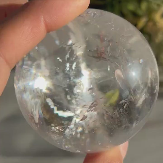 Rainbow Clear Quartz Sphere, Clear Quartz with Rainbows, Flashy Quartz, Crystal Sphere, Natural Healing Stone