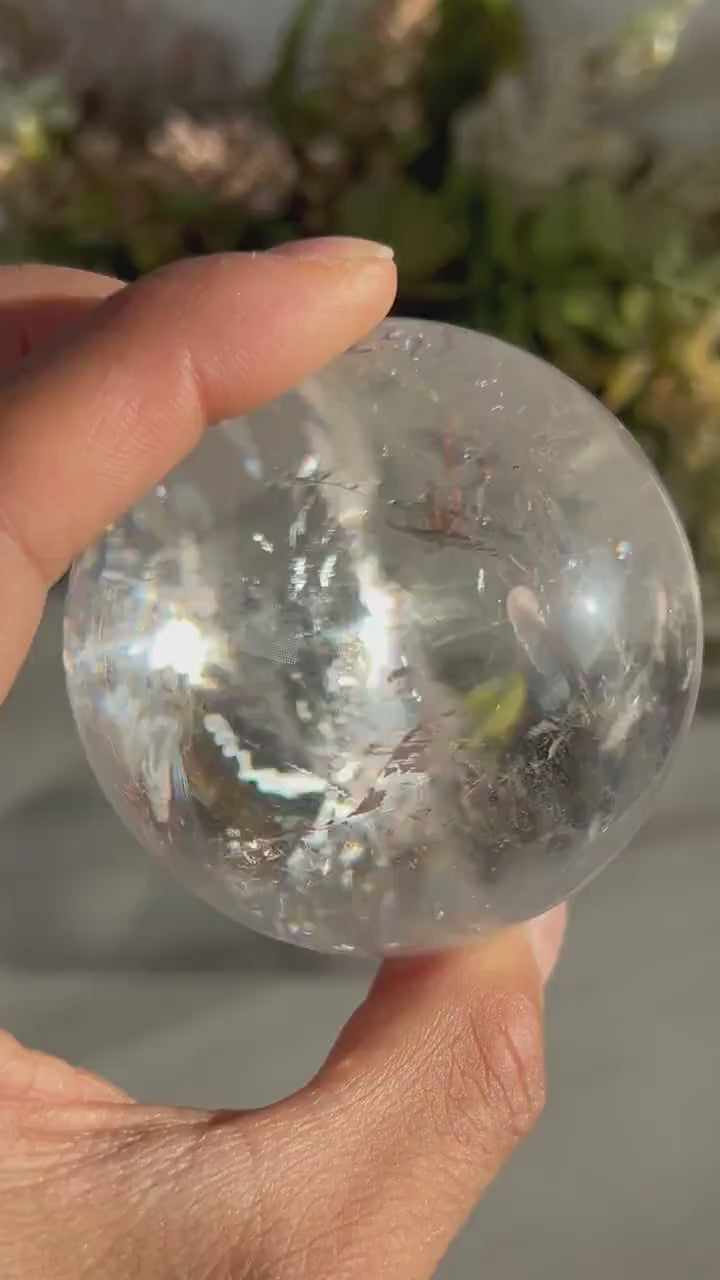 Rainbow Clear Quartz Sphere, Clear Quartz with Rainbows, Flashy Quartz, Crystal Sphere, Natural Healing Stone