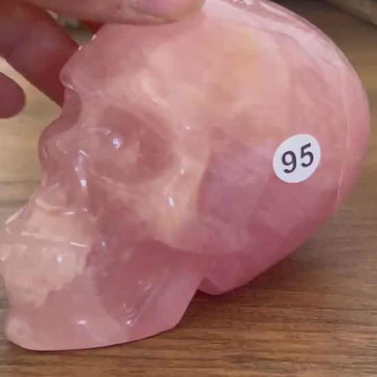 Super Gemmy High Quality Rose Quartz Skull | Super Pink Rose Quartz Skull | Crystal Skull | Crystal Gift | Skull Art | Spiritual Home Decor